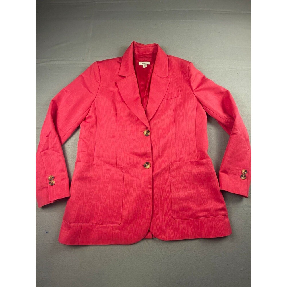 Topshop Women's Pink Blazer Jacket 6 Single-Breasted Notch Lapel Lined